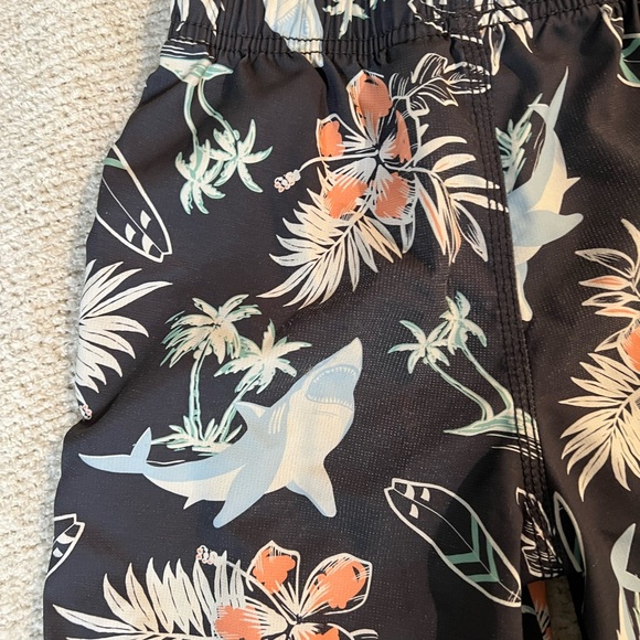 NOT FOR SALE Osh Kosh B’gosh gray tropical boys drawstring elastic swim trunks - Picture 9 of 11
